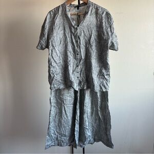 Eileen Fisher Gray Patterned Shirt